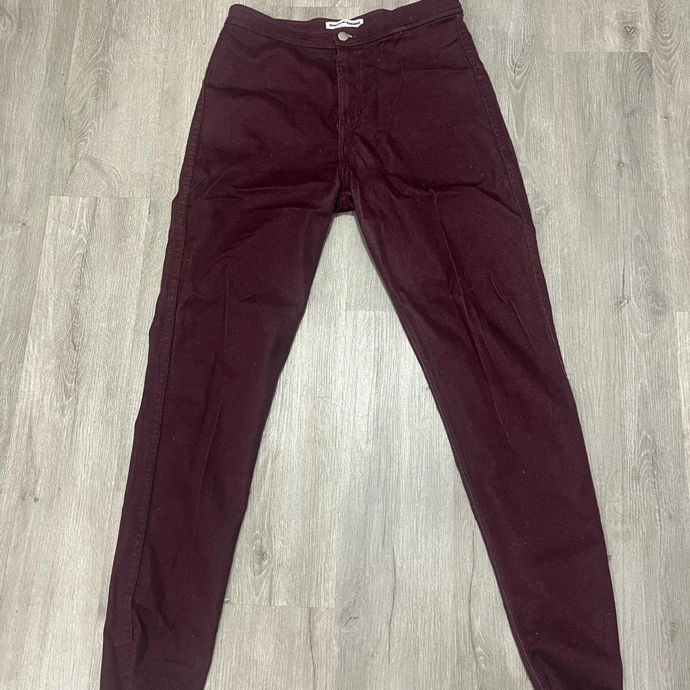 American Apparel Burgundy Straight Leg Pants